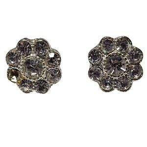 Vintage Elegant Rhinestone Floral Flower Stud Earrings Fashion Jewelry Women